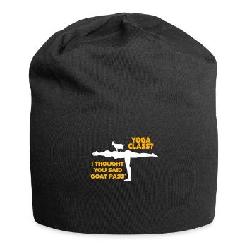Yoga-Kurs oder Ziegenpass - Jersey-Beanie - Schwarz - Vorne