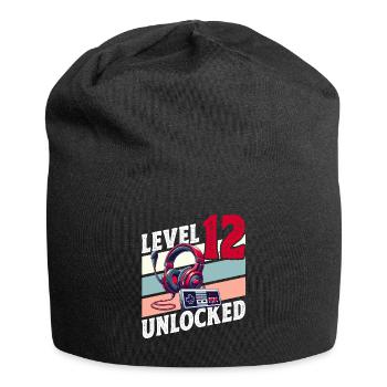 12TH BIRTHDAY BOY RETRO GAMER GAMING LEVEL - Jersey Beanie - black - Front