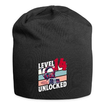 14. GEBURTSTAG JUNGE RETRO GAMER GAMING LEVEL - Jersey-Beanie - Schwarz - Vorne