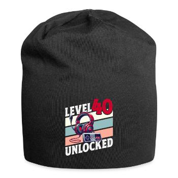 40TH BIRTHDAY MAN RETRO GAMER GAMING LEVEL - Jersey Beanie - black - Front