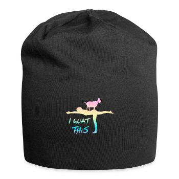 Je chèvre ce passionné de yoga - Bonnet en jersey - noir - Devant