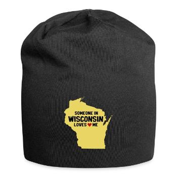 Quelqu’un dans le Wisconsin m’aime - Bonnet en jersey - noir - Devant