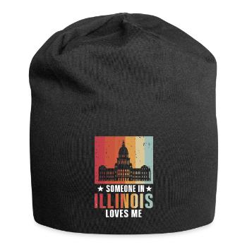 Jemand in Illinois liebt mich - Jersey-Beanie - Schwarz - Vorne