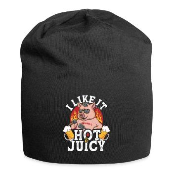 Lustiges Grillspruch Barbecue Papa Vater BBQ Bier - Jersey-Beanie - Schwarz - Vorne