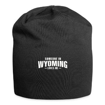 Jemand in Wyoming liebt mich - Jersey-Beanie - Schwarz - Vorne