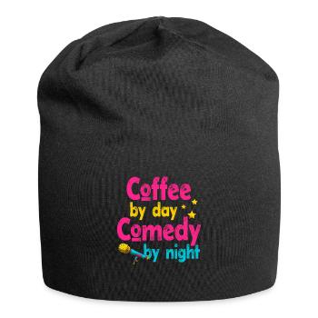 Kaffee bei Tag Komödie bei Nacht Komiker - Jersey-Beanie - Schwarz - Vorne
