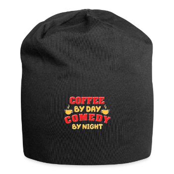 Kaffee bei Tag Komödie bei Nacht Komiker - Jersey-Beanie - Schwarz - Vorne