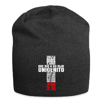 Porque de tal manera amo Dios al Mundo - Jersey Beanie - charcoal grey - Front