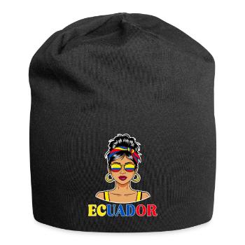 Drapeau Équateur Femme Équatorienne - Bonnet en jersey - noir - Devant