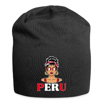 Drapeau Pérou Femme Péruvienne - Bonnet en jersey - noir - Devant