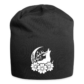 Deer Wild Floral Moon - Jersey Beanie - black - Front