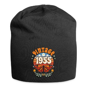 Butterfly Year 1955 Woman 70 Years Anniversary - Jersey Beanie - black - Front