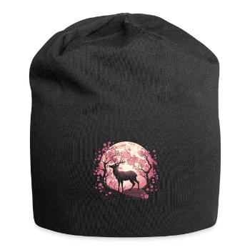 Hirsch Japan Cherry Blossom Moon - Jersey-Beanie - Schwarz - Vorne