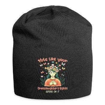 Grandma Feminism Little Girl Granny - Jersey Beanie - black - Front