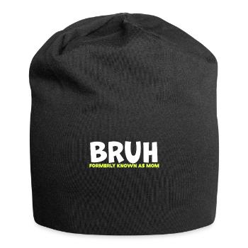 Bruh, früher bekannt als Mama - Jersey-Beanie - Schwarz - Vorne