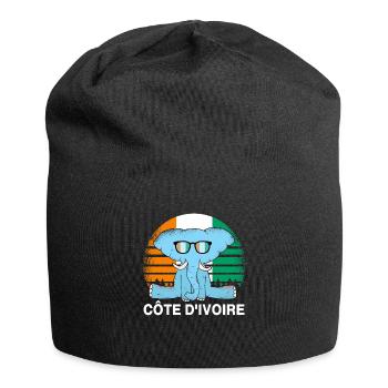 Elfenbeinküste Elefant - Jersey-Beanie - Schwarz - Vorne