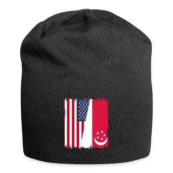 Singapore American flag - Jersey Beanie - black - Front