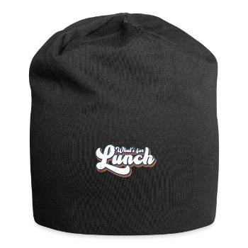 Was gibt es zum Mittagessen? - Jersey-Beanie - Schwarz - Vorne