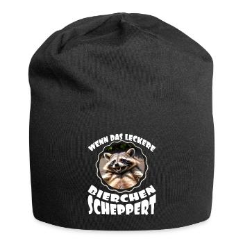 Wenn das leckere Bierchen scheppert - Jersey-Beanie - Schwarz - Vorne