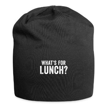 Was gibt es zum Mittagessen? - Jersey-Beanie - Schwarz - Vorne