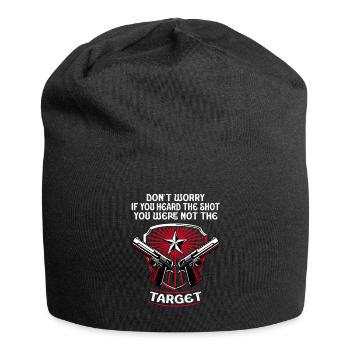 Heard The Shot Never The Target Sniper - Jersey Beanie - black - Front