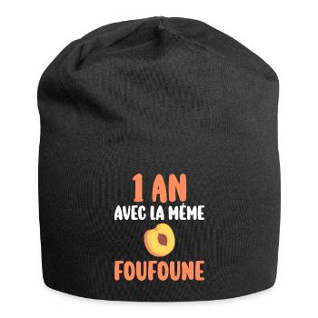 Humour Marié 1 An Homme 1 An De Mariage - Bonnet en jersey - noir - Devant