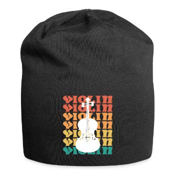 Violon Vintage Musicien Violoniste - Bonnet en jersey - noir - Devant