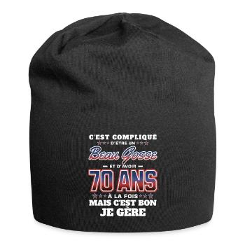 Humour Homme 70 ans Fête Anniversaire - Bonnet en jersey - noir - Devant