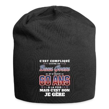 Humour Homme 60 ans Fête Anniversaire - Bonnet en jersey - noir - Devant