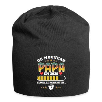Bébé Grossesse Père Encore Papa 2025 - Bonnet en jersey - noir - Devant