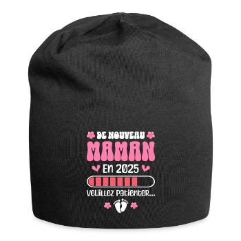 Bébé Grossesse Mère Encore Maman 2025 - Bonnet en jersey - noir - Devant