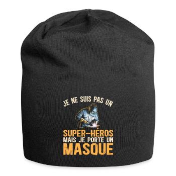 Super-Héros Humour Soudeur - Bonnet en jersey - noir - Devant