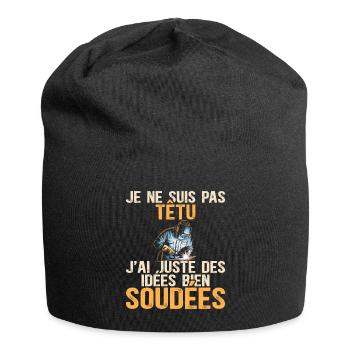 I'm not stubborn humor welder - Jersey Beanie - black - Front