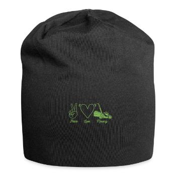Lawn mower mowing - Jersey Beanie - black - Front