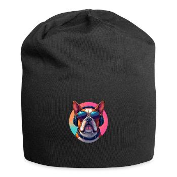 Bouledogue anglais lunettes de soleil casque en pop - Bonnet en jersey - noir - Devant