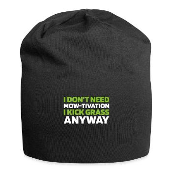 Lawn mower mowing - Jersey Beanie - black - Front