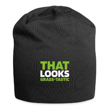 Lawn mower mowing - Jersey Beanie - black - Front