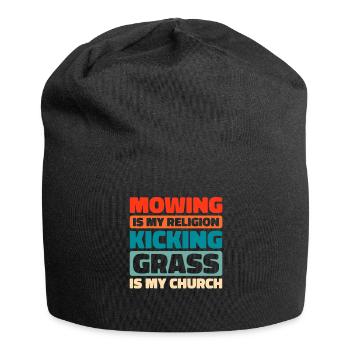 Rasenmäher Mähen - Jersey-Beanie - Schwarz - Vorne