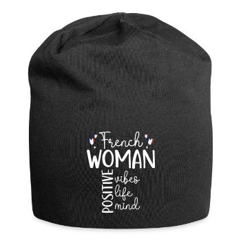 Positive Girl French Woman - Jersey Beanie - black - Front