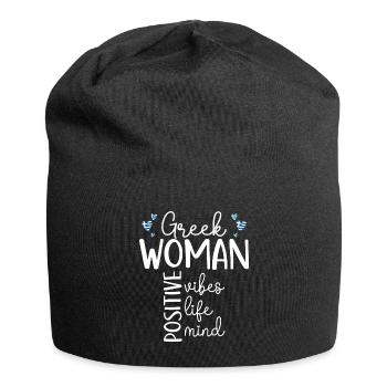Positives Mädchen Griechische Frau - Jersey-Beanie - Schwarz - Vorne