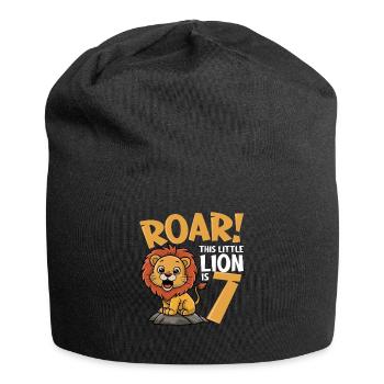 7 Birthday Boy Lion - Jersey Beanie - black - Front