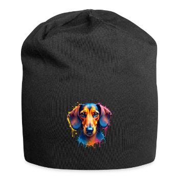 Teckel Coloré Art Oeuvre Motif Animal Teckel - Bonnet en jersey - noir - Devant