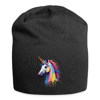 Licorne Coloré Art Oeuvre Motif Animal Licorne - Bonnet en jersey - noir - Devant