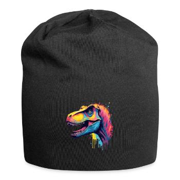 T-Rex Coloré Art Oeuvre Motif Animal Dinosaure - Bonnet en jersey - noir - Devant