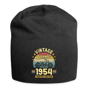 Biker 70 Years Old 1954 November Anniversary - Jersey Beanie - black - Front