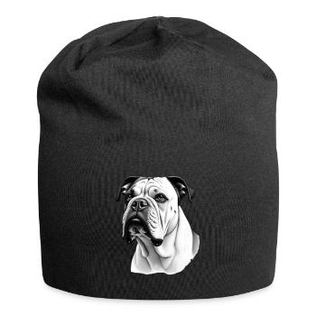Bulldog Black White Outfit Animal Motif Art - Jersey Beanie - black - Front