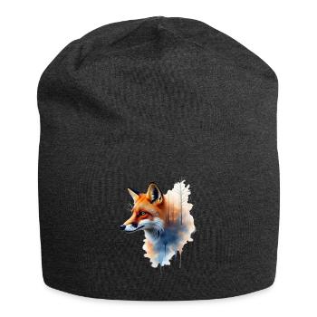 renard art oeuvre aquarelle forêt renard - Bonnet en jersey - charbon - Devant
