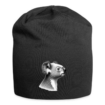Koala Schwarz Weiß Outfit Tier Motiv Kunst Koala - Jersey-Beanie - Schwarz - Vorne