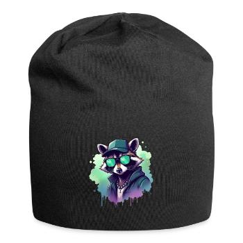 raton laveur musique rappeur cool raton laveur - Bonnet en jersey - noir - Devant