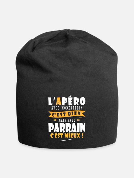 Parrain Cadeau Humour frère cadeau parrain - Bonnet en jersey - noir
